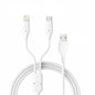 LA' FORTE 2 in 1 PVC Soft and Superior 1.3 m- (Compatible with Type C and Iphone ) White