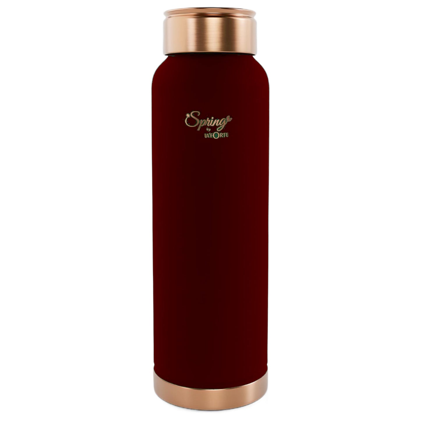 LA'FORTE Copper Water Bottle, Pure, 1000 ml  Maroon