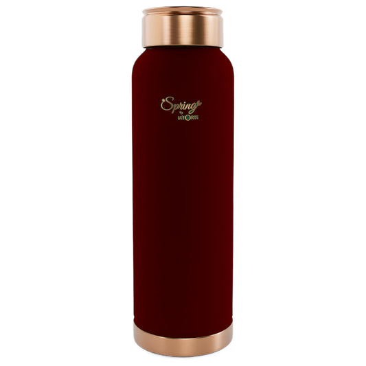 LA'FORTE Copper Water Bottle, Pure, 1000 ml  Maroon