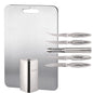 LA' FORTE Premium Combo - 5-Piece Metal Knife Set with Metal Block & Stainless Steel Chopping Board (31 cm x 20.5 cm)