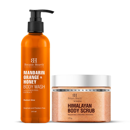 Mandarin Orange Body Wash & Himalayan Scrub Combo (Set of 2)