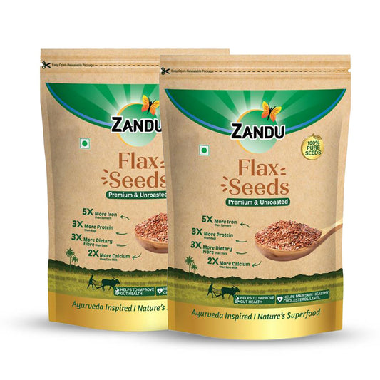 Zandu Flax Seeds – 100% Premium Seed, Natural Superfood