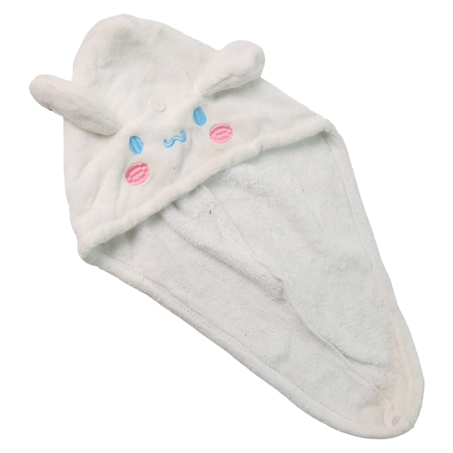 Soft Microfiber Cartoon Design Hair Drying Towel Wrap With Button Closure (1 Pc)