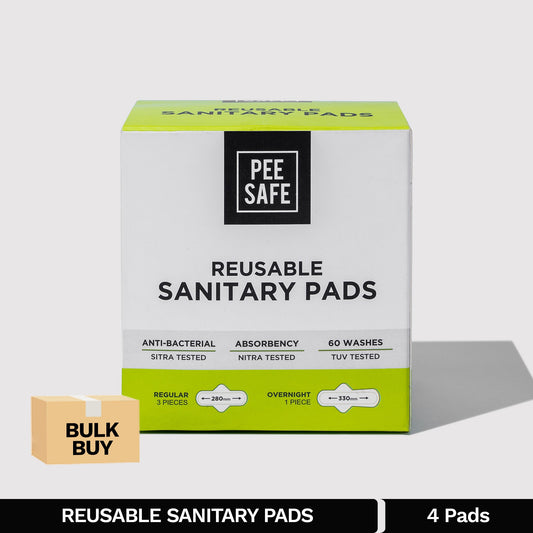 Reusable Sanitary Pads (3 Regular Pads + 1 Night Pad) - BULK BUY