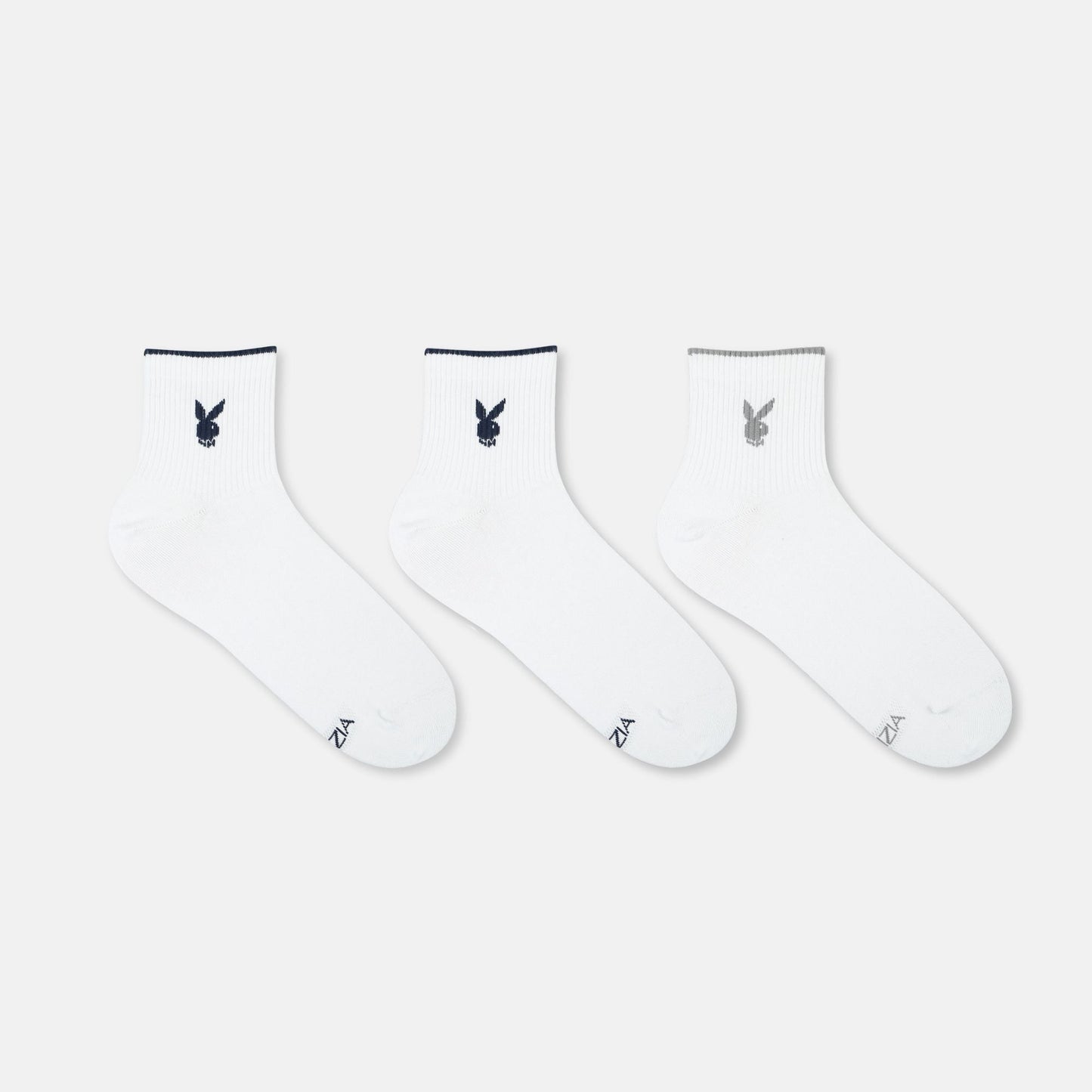 Men’s Playboy White High Ankle Socks