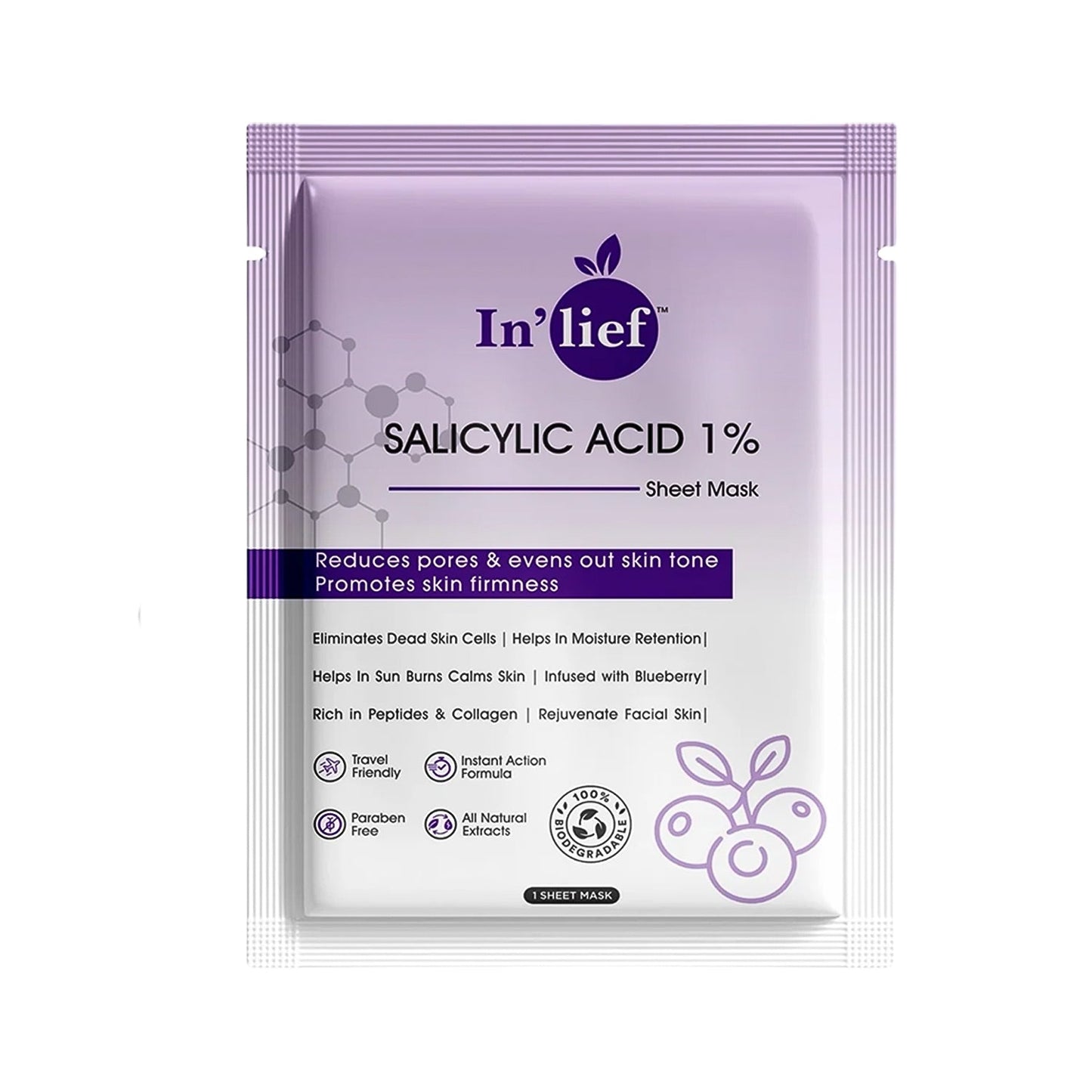 In’lief Salicylic Acid 1% Clarifying & Pore-Refining Facial Sheet Mask (1 Pc)