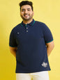Men Plus Size Scale Solid Polo Tshirt