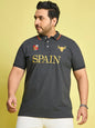 Men Plus Size Spain-Grey Printed Polo Tshirt