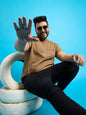 Men Plus Size Summer Solid Round Neck Tshirt