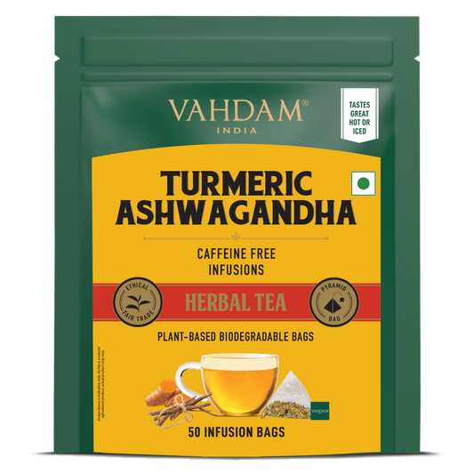 Turmeric Ashwagandha Herbal Tea Tisane, 50 Count