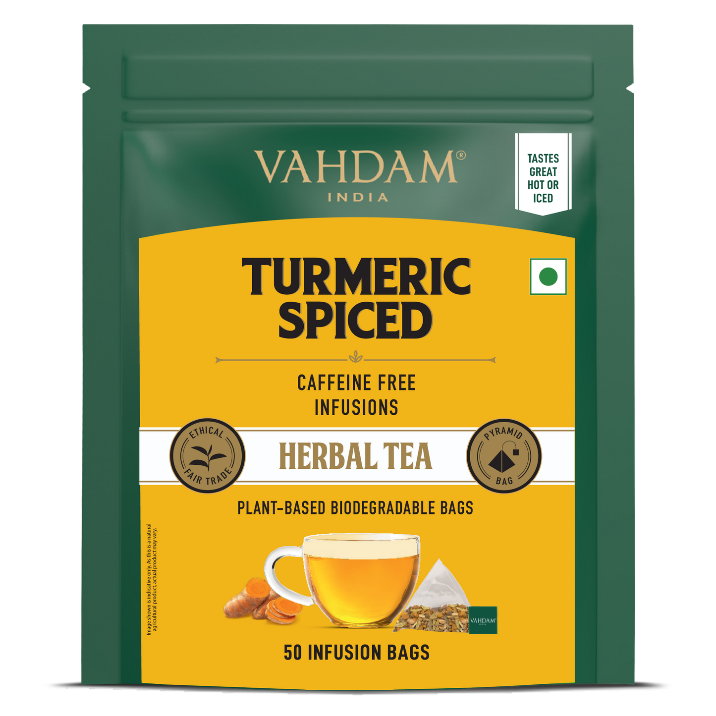 Turmeric Spiced Herbal Tea Tisane, 50 Count