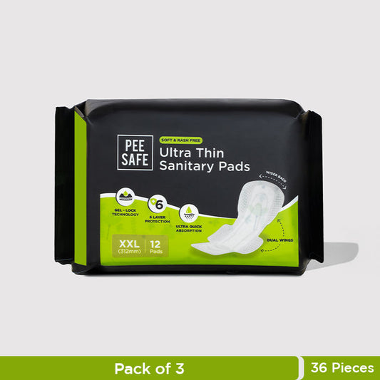 Ultra Thin Sanitary Pads - XXL (12 Pads) - Pack of 3