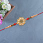 Gold-toned Floral Rakhi With Pink Stones