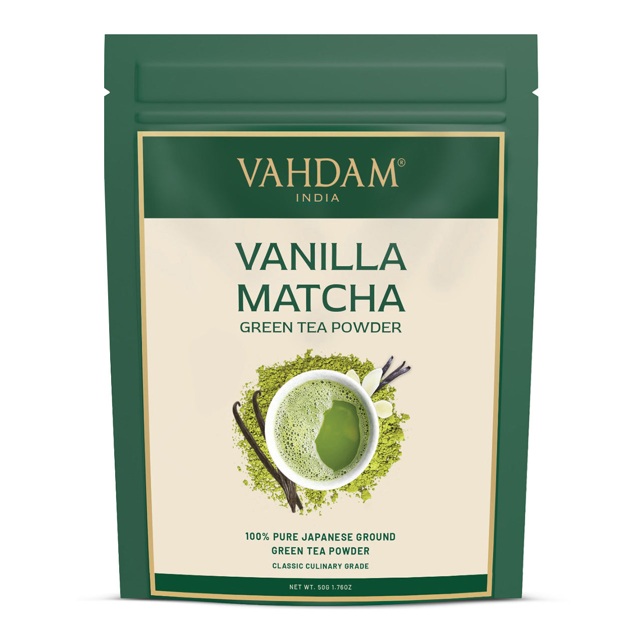 Vanilla Matcha Green Tea Powder, 50 g (EBO)