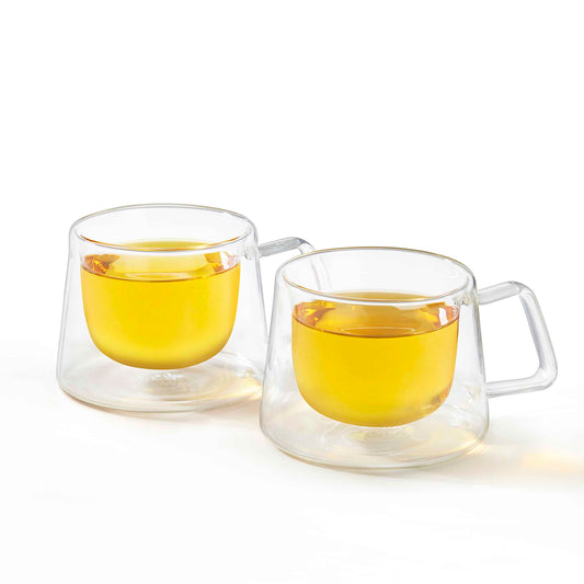 Shimmer - Borosilicate Glass Double Walled Teacups, Set of 2