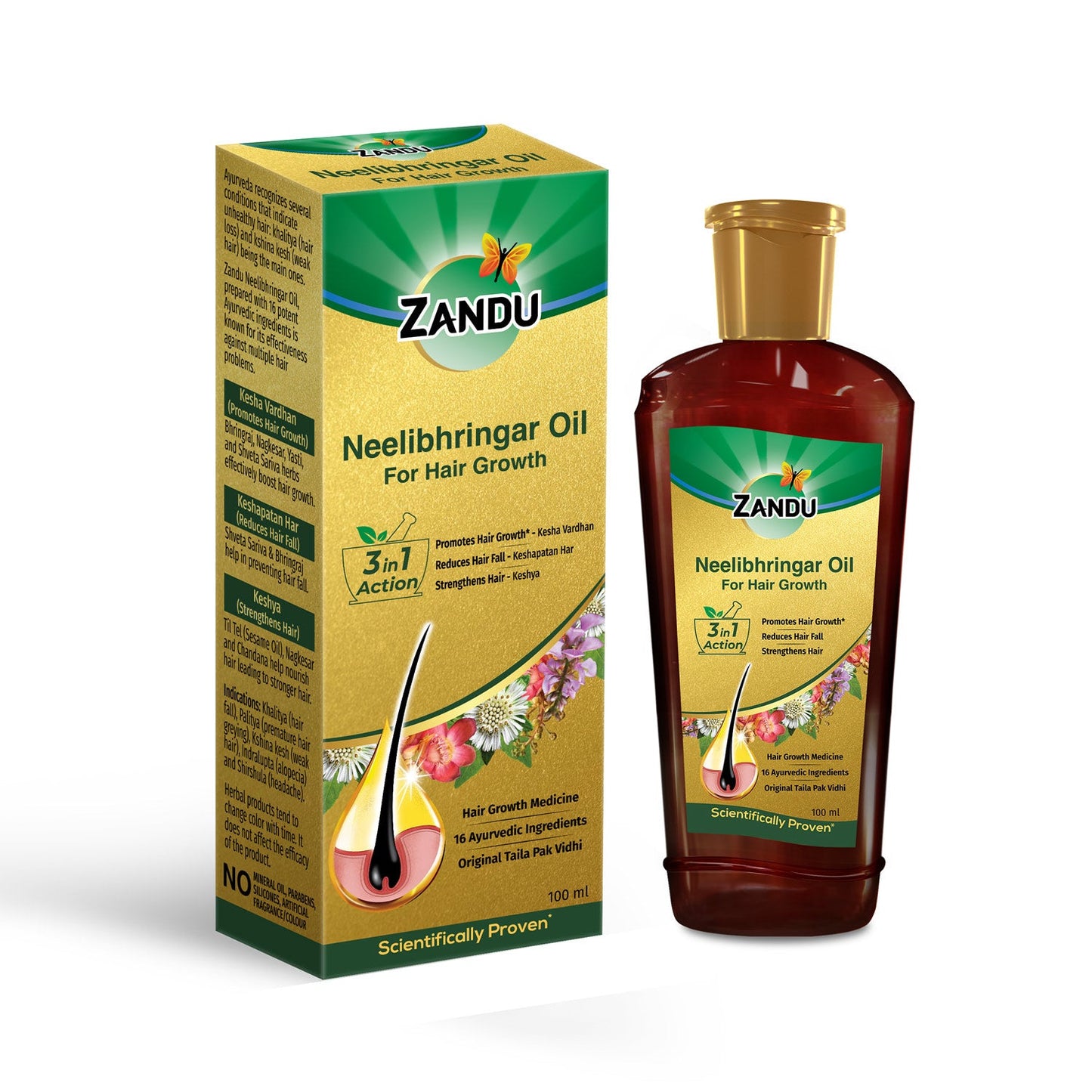 Neelibhringar Hair Oil | Scientifically Proven Neelibringadi Hair Oil Hair Fall Control & Hair Growth (100 ml)