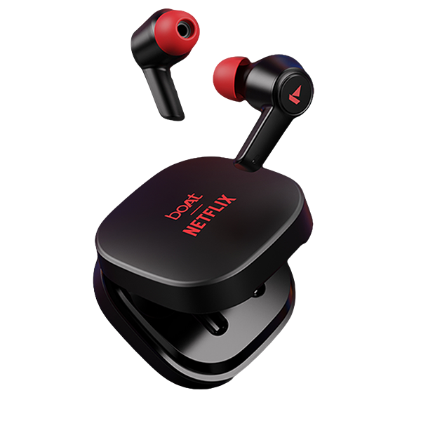 boAt Airdopes 411 ANC | Netflix Stream Edition Earbuds, Active Noise Cancellation, ENx™? Technology, Gesture Controls