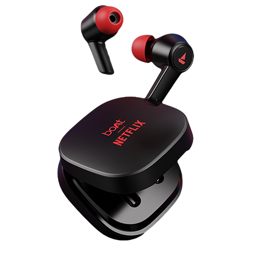 boAt Airdopes 411 ANC | Netflix Stream Edition Earbuds, Active Noise Cancellation, ENx™? Technology, Gesture Controls