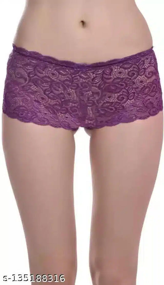 Net Briefs for Women (Purple, Free Size)