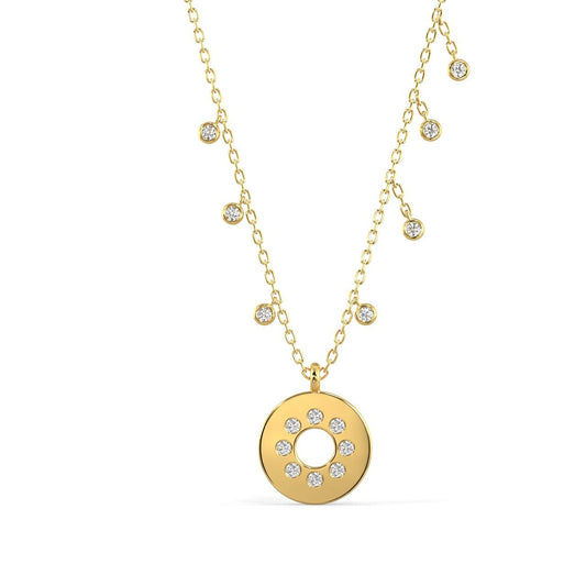 Diamond Disc Pendant Necklace