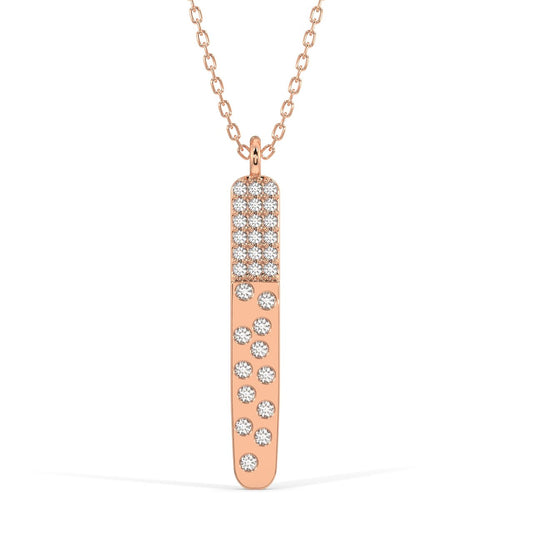 Diamond Dot Bar Pendant Necklace