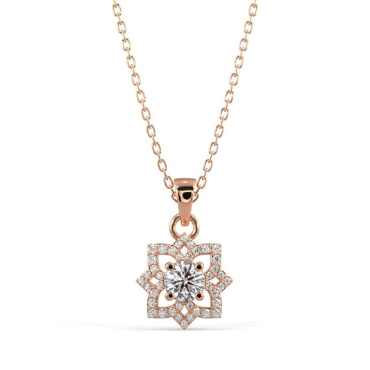 Diamond Flower Pendant