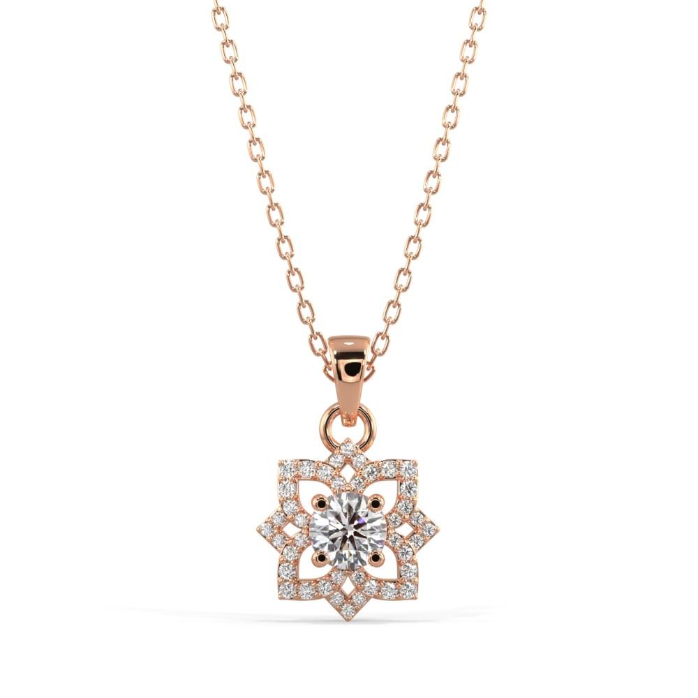 Diamond Flower Pendant