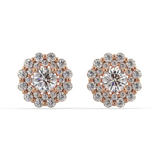 Double Halo Diamond Jacket Earrings