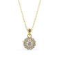 Double Halo Diamond Pendant Necklace