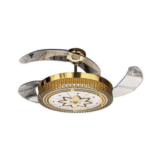 Eleganza Luxury Chandelier Ceiling Fan with Retractable Blades,