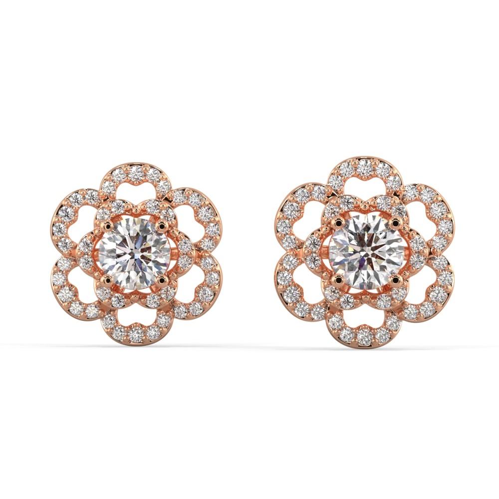 Floral Diamond Jacket Earrings