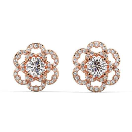 Floral Diamond Jacket Earrings