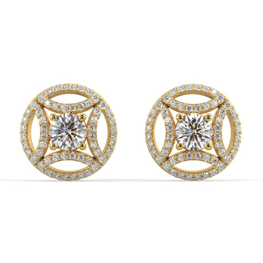 Geometric Diamond Jacket Earrings