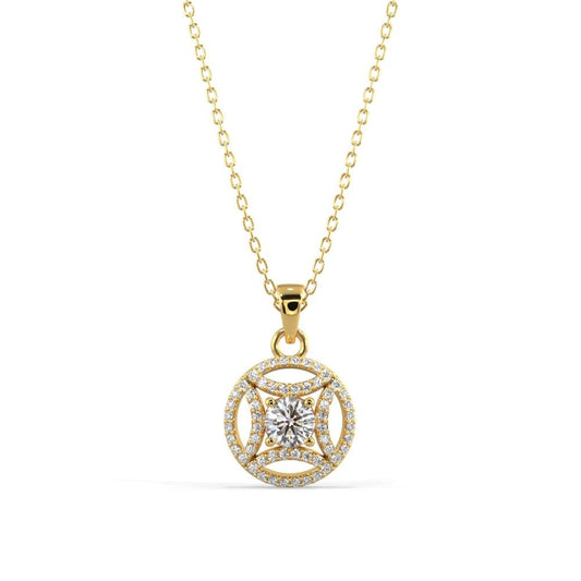 Geometric Diamond Pendant Necklace