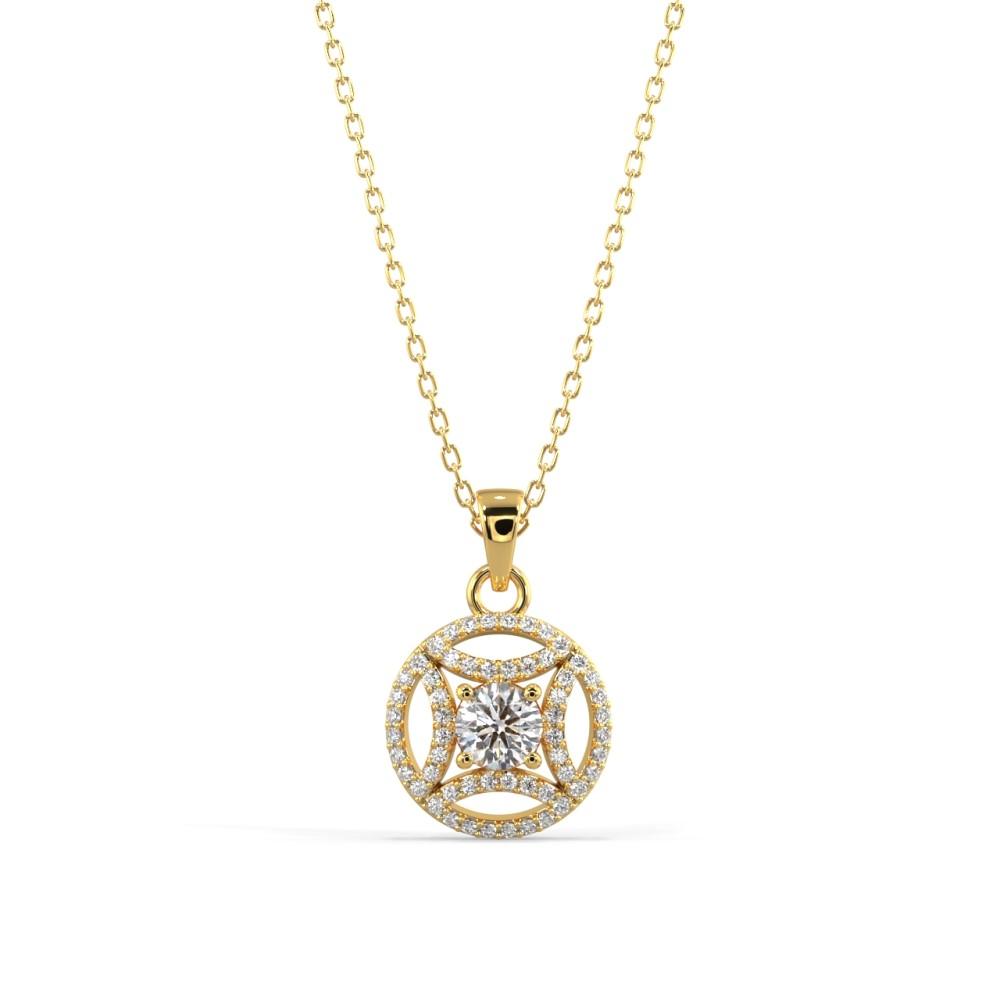 Geometric Diamond Pendant Necklace