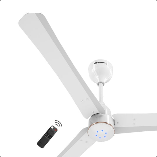 Atomberg Renesa Halo 1200 mm BLDC Ceiling Fan with Remote Control & LED Indicators | White and Champagne Gold