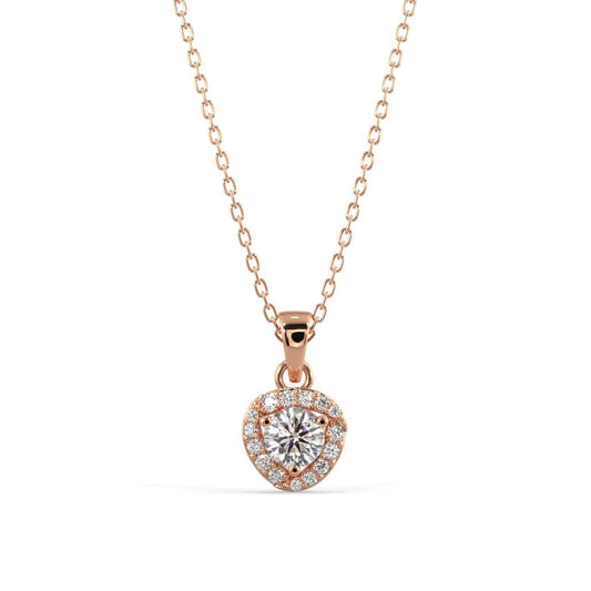 Halo Diamond Pendant Necklace