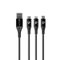 TrioLink 18 W 3in1 Fast Charging Cable (1.5m/Black) UL1098BLK-0150