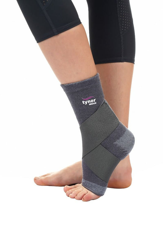 Tynor Ankle Binder, Grey, Medium, 1 Unit