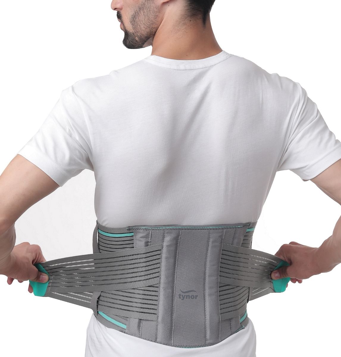 Tynor LS Belt Lumbopore, Grey, Large, 1 Unit