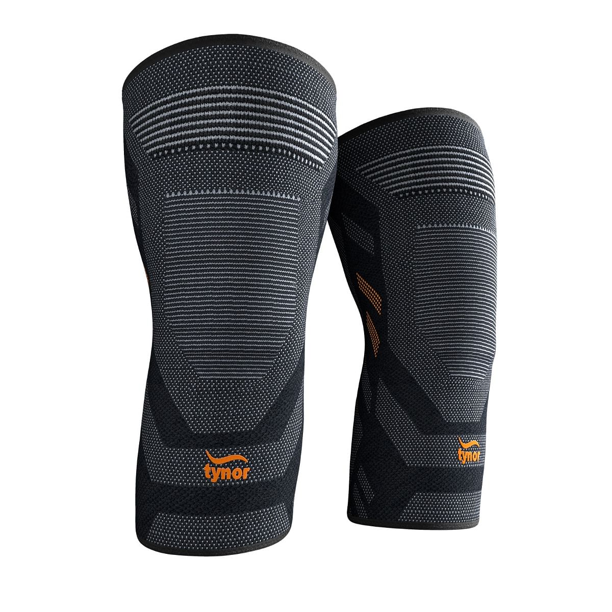 Tynor Knee Cap Air Pro, Black & Orange, Medium, Pack of 2