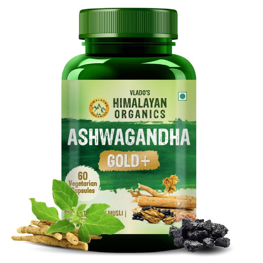Vlado's Himalayan Organics Ashwagandha Gold | Supports Strength, Energy & Immunity | 60 Veg Capsules