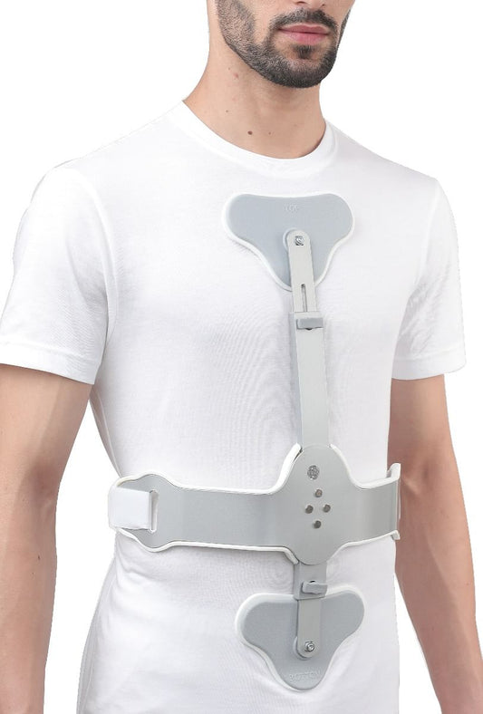 Tynor Ash Brace (Hyper Extension Brace), Silver, Short, 1 Set