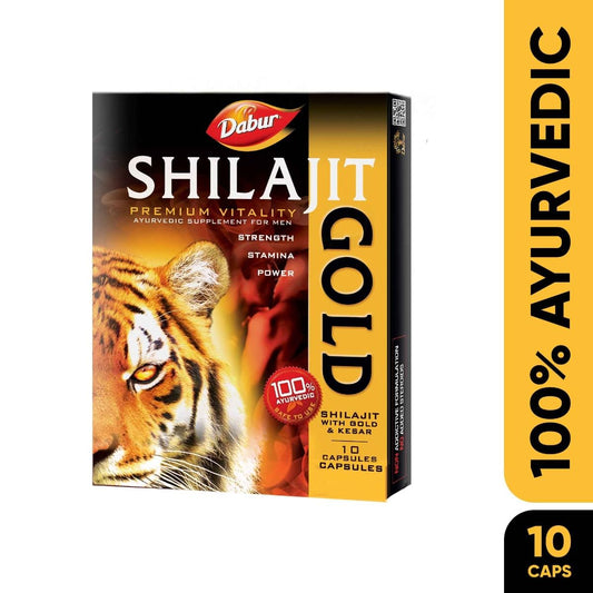 Dabur Shilajit Gold - Capsules | 100% Ayurvedic Capsules for Strength and Stamina | Premium Ayurvedic Supplement | For Men
