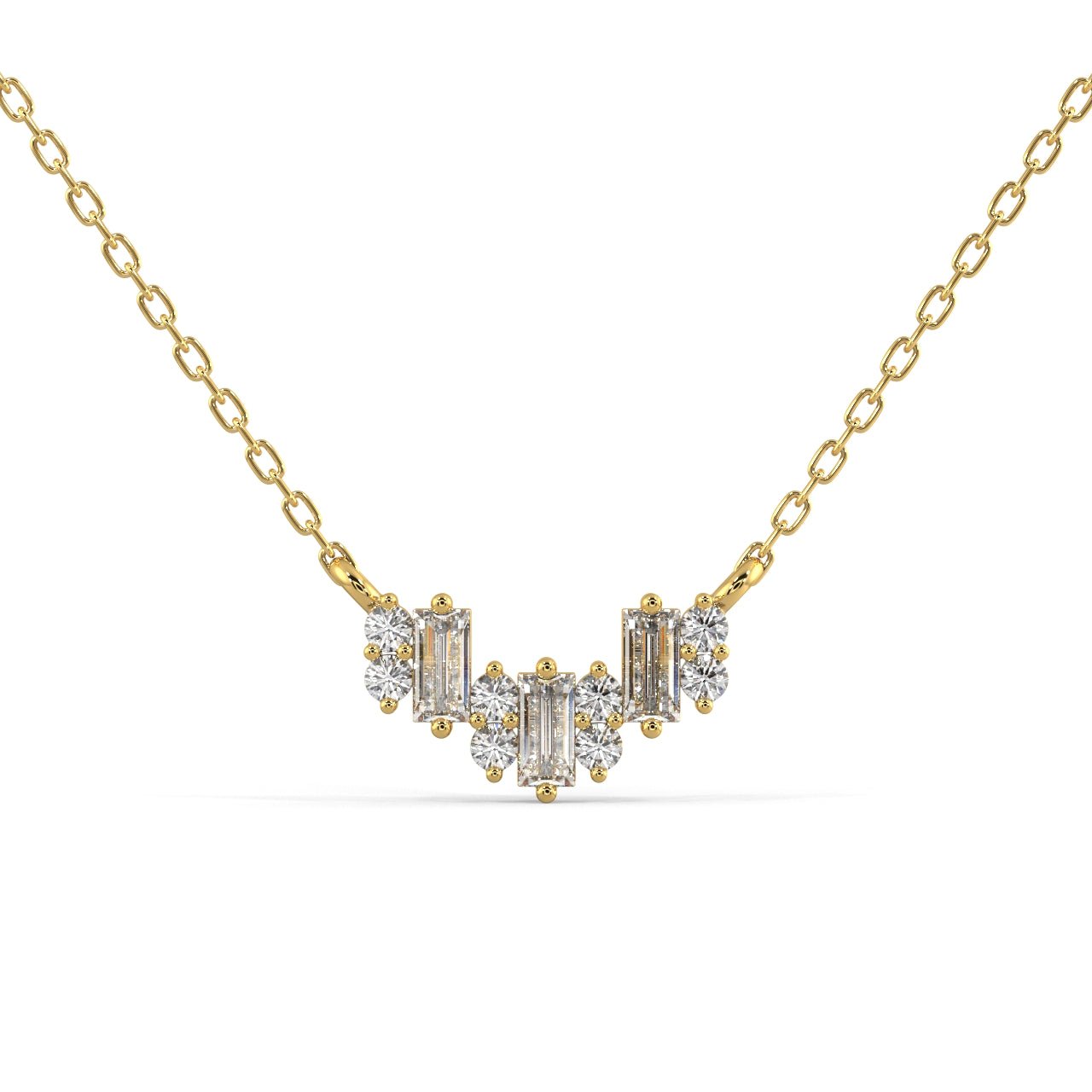 Minimal Baguette Pendant Necklace