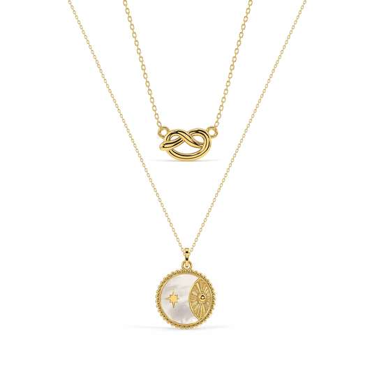 Moon Magic & Dainty Knot Necklace Set