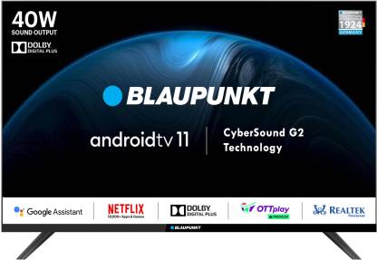 Blaupunkt CyberSound G2 Series 80 cm (32 inch) HD Ready LED Smart Android TV with Dolby Digital Plus & 40 W Sound Output  (32CSG7111)