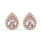 Tear Drop Halo Stud Earrings