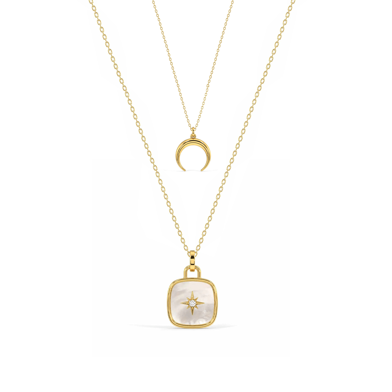 Polaris Necklace & Dainty Lunar Necklace Set