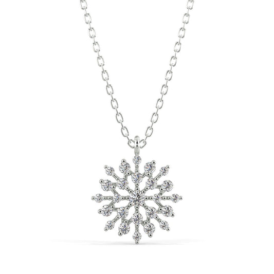 Shining Snowflake Pendant Necklace Silvermist